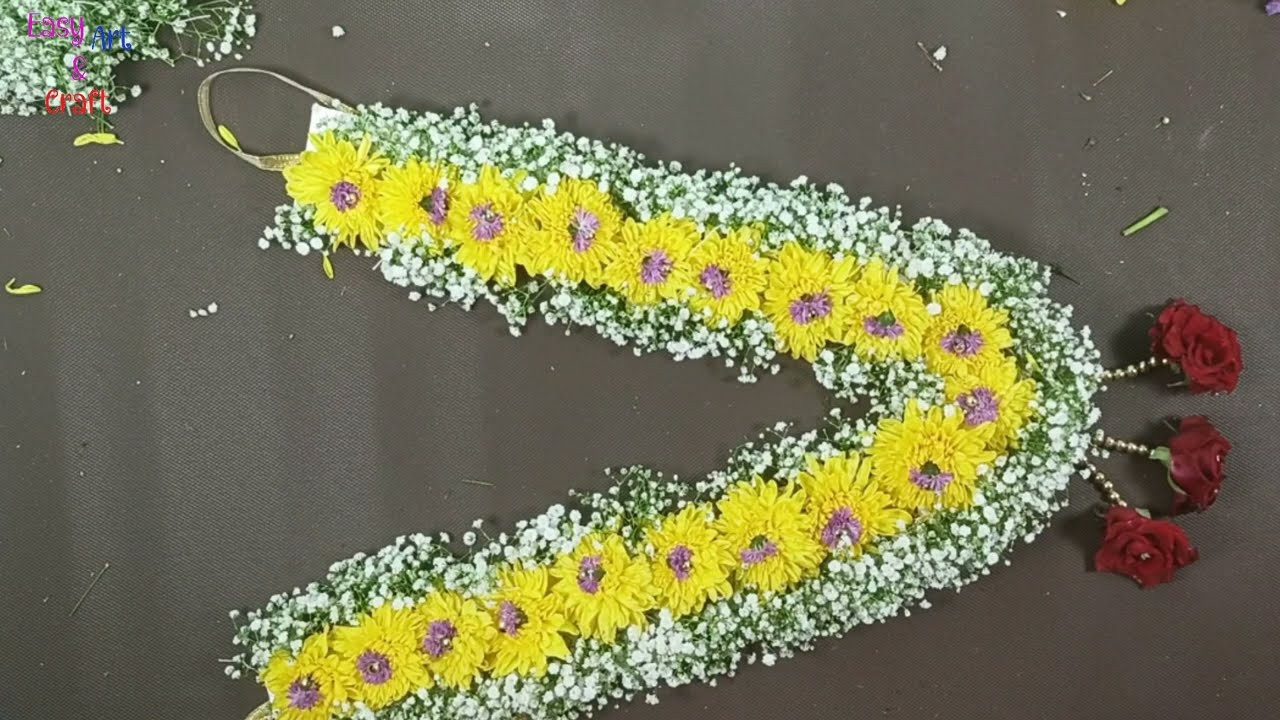 Premium Yellow & White Floral Ganesh Ji Kanthi Haar